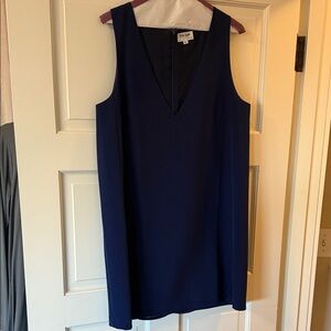 Navy Sleeveless V-Neck Dress